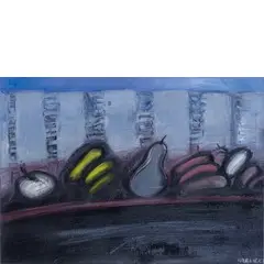 Trieste 1929 - Rivolta d'Adda 2000 / Frutta e verdura alla periferia della città, 1986 by Tino Vaglieri, oil on canvas, offered Dec 2018