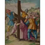 Cristo caduto by Giovanni Battista Castello, pencil and acquerello, offered Mar 2019