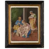 Sacra Famiglia con San Giovannino by Giovanni Battista Castello, tempera on pergamena, offered Mar 2019