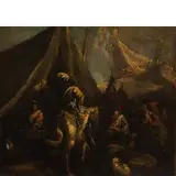 Antonio Calza, Scena di battaglia, oil on canvas
