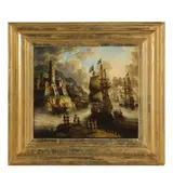 Peter van de Velde, Coppia di vedute costiere con vascelli, oil on canvas