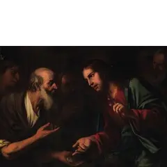Ermanno Stroiffi, Gesù paga la tassa del tempio, oil on canvas
