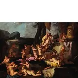 Giulio Carpioni, Putti in un paesaggio / Sul retro reca etichetta recante: 'Podiokobe-N 230'