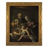Gioacchino Assereto, Sacra Famiglia con San Giovannino e San Pietro, oil on canvas