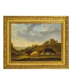 Henry Milbourne, Paesaggio pastorale, oil on panel