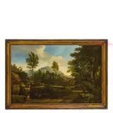 Johannes Glauber, Paesaggio con pastori, oil on canvas