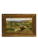 Firenze, 1862 - Parigi, 1923 / Contadina con gregge al pascolo a Pietramala / Firmato R Panerai in basso a destra by Ruggero Panerai, oil on canvas, offered Mar 2019