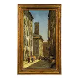 Livorno, 1889 - 1969 / La strada della vecchia Livorno / Firmato G Lomi e datato '23 in basso a sinistra by Giovanni Lomi, oil on canvas, offered Mar 2019