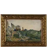 Carlo Follini, Domodossola (No) 1848 - Pegli (Ge) 1938 / Paesaggio con lavandaie / Firmato C Folllini 22-3 95 in basso a destra