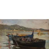 Carlo Follini, Domodossola (No) 1848 - Pegli (Ge) 1938 / Santa Margherita / Firmato C Follini a destra, datato 4-8- 96 a sinistra.