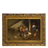 Mosè Bianchi, Monza (MI) 1840 - 1904 / Interno di casolare al Gignese
