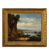 Giacinto Gigante, Napoli 1806 - 1876 / Veduta della costa napoletana / Firmato G Gigante in basso a destra