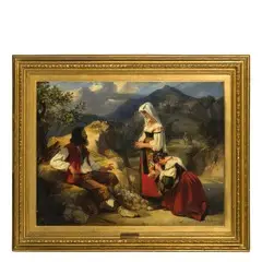 Gerolamo Induno, Milano 1827 - 1890 / Verso il santuario / Firmato G Induno in basso a destra, oil on canvas