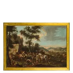Francesco Simonini, Campo di battaglia, oil on canvas