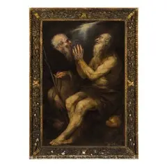 Sant'Antonio Abate e San Paolo Eremita by Andrea Celesti, oil on canvas, offered May 2019