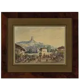Gaspard Gobaut, La battaglia di Solferino / Firmato Gobaut in basso a destra, watercolour on paper