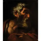 Andrea Sacchi, Studio di testa, oil on canvas