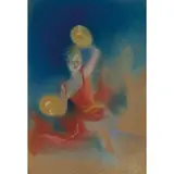 Jules Chéret, Giovane donna che danza, pastel on paper