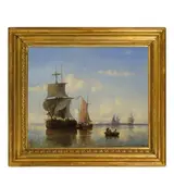 Josef Püttner, Marina con imbarcazioni / Firmato e datato 1859 in basso a destra, oil on canvas