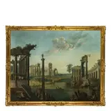 Antonio Zucchi, Paesaggio arcadico con rovine di templi classici, oil on canvas