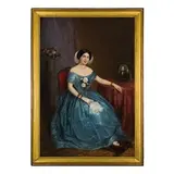 Angelo Inganni, Brescia 1807 - Gussago 1880 / Ritratto della Contessa Rinaldi / Datato nell' etichetta sulla cornice: '1855', oil on canvas