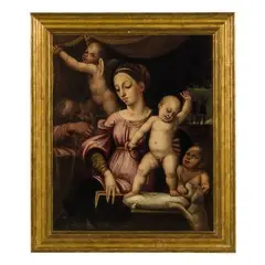 Sacra Famiglia by Francesco Menzocchi, oil on canvas, offered May 2019