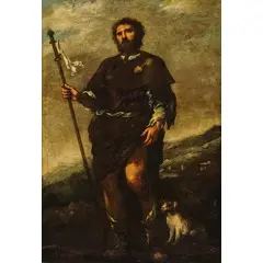 San Rocco by Matteo Ghidoni detto Dei Pitocchi, oil on canvas, offered May 2019