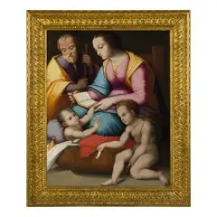 Sacra Famiglia con San Giovannino by Andrea Piccinelli detto Andrea Brescianino, oil on panel, offered May 2019