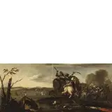 Giuseppe Graziani, Scene di battaglia, oil on canvas