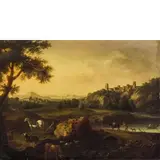 Cajetan Roos, Paesaggio bucolico, oil on canvas
