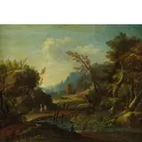 Giuseppe Zola, Paesaggio, oil on copper