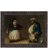 Bernardino Deho, Scena comica, oil on canvas