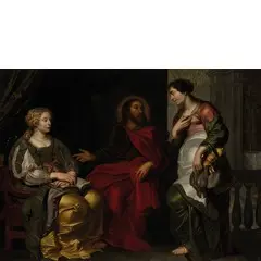 Simon de Vos, Gesù a casa di Marta e Maria, oil on canvas