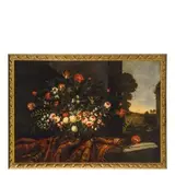 Margherita Caffi, Natura morta con fiori e tappeto, oil on canvas