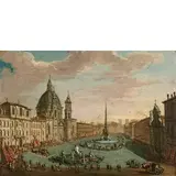 Veduta di Piazza Navona by Giovanni Battista Busiri, oil on panel, offered May 2019