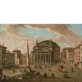 Veduta di Piazza del Pantheon by Giovanni Battista Busiri, oil on panel, offered May 2019