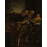 Nicolò Grassi, Enea che fugge da Troia, oil on canvas