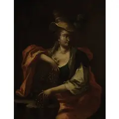 Marco Marcola, Ritratto di dama con grappolo d'uva (Allegoria dell'Autunno), oil on canvas