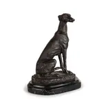 Ritratto di levriero / Firmato Barie sulla base by Antoine-Louis Barye, bronze, offered May 2019