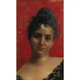 Vincenzo Irolli, Napoli, 1860 - 1942 / Ritratto di fanciulla / Firmato V Irolli in basso a destra, oil on canvas