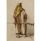 Torino, 1858 - 1936 / Ritratto di uomo berbero / Firmato A Rossi e datato in basso a destra by Alberto Rossi, Acquarello su carta, offered May 2019