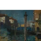 Cipriano Mannucci, Nizza 1882 - Firenze 1970 / Vaporetto a Venezia / Firmato C Mannucci, Venezia in basso a sinistra