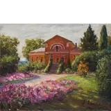 Georges Lapchine, Mosca 1885 - Parigi 1951 / Villa con giardino fiorito / Firmato G Lapchine e datato 1949 in basso a destra, oil on canvas