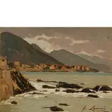 Livorno, 1889 - 1969 / Mareggiata a Boccadasse / Firmato G Lomi in basso a destra by Giovanni Lomi, oil on panel, offered May 2019