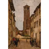 Livorno, 1889 - 1969 / Vecchia Treviso / Firmato G Lomi in basso a sinistra by Giovanni Lomi, oil on panel, offered May 2019
