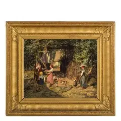 Luigi Chialiva, Caslano (CH) 1842 - Parigi 1914 / La raccolta delle ciliegie / Firmato Chialiva in basso a destra e a sinistra, oil on canvas