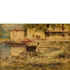 Eugenio Gignous, Milano 1850 - Stresa (No) 1906 / Mondello / Firmato E Gignous 1898 in basso a destra, oil on panel