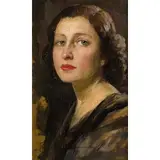 Guido Tallone, Bergamo, 1894 - Alpignano, 1967 / Ritratto di donna / Firmato G Tallone in basso a sinistra