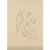 Berlino 1893 - 1959 / Tre personaggi caricaturali che camminano, 1920 by George Grosz, pencil on paper, offered Jun 2019