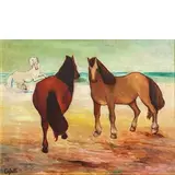 Giuseppe Cesetti, Tuscania 1902 - 1990 / Cavalli in riva al mare, 1929